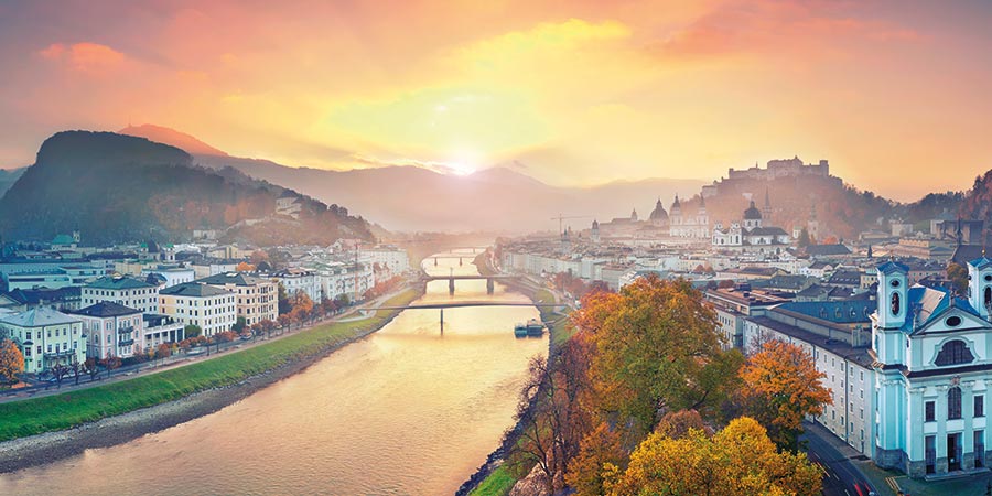 Enjoying a Mozart concert dinner in Salzburg