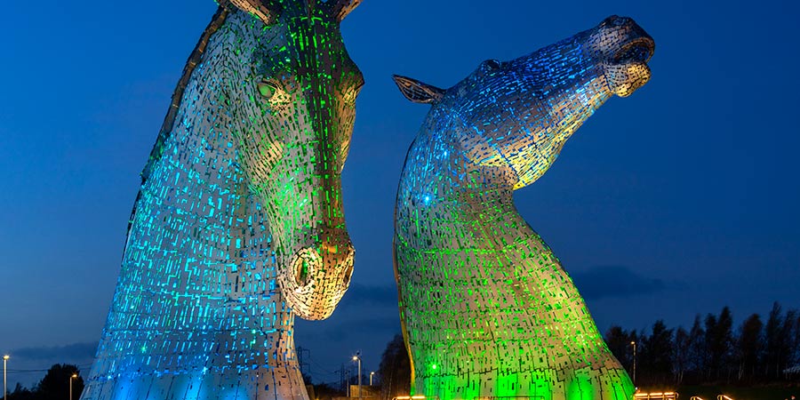 Admiring the Kelpies