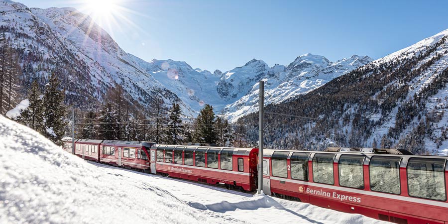Venturing across the Alps to Italy on the Bernina Express
