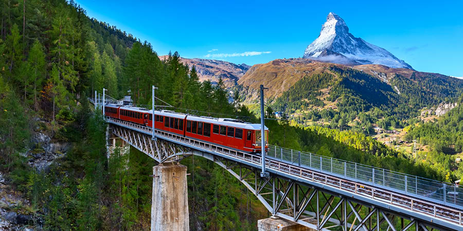 Travelling on the Gornergrat Mountain Railway