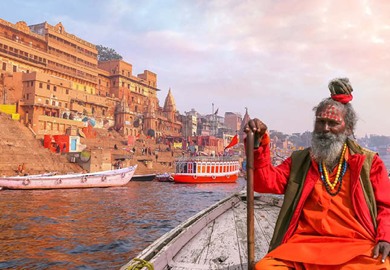 Sadhu Baba On River Ganges